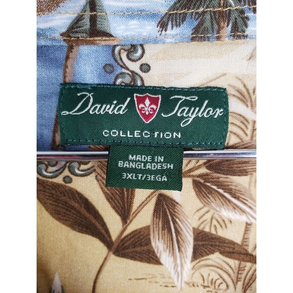 Breezy Lightweight Tropical‎ Palm Ocean Island Vacation David Taylor Size 3xlt - Picture 5 of 8